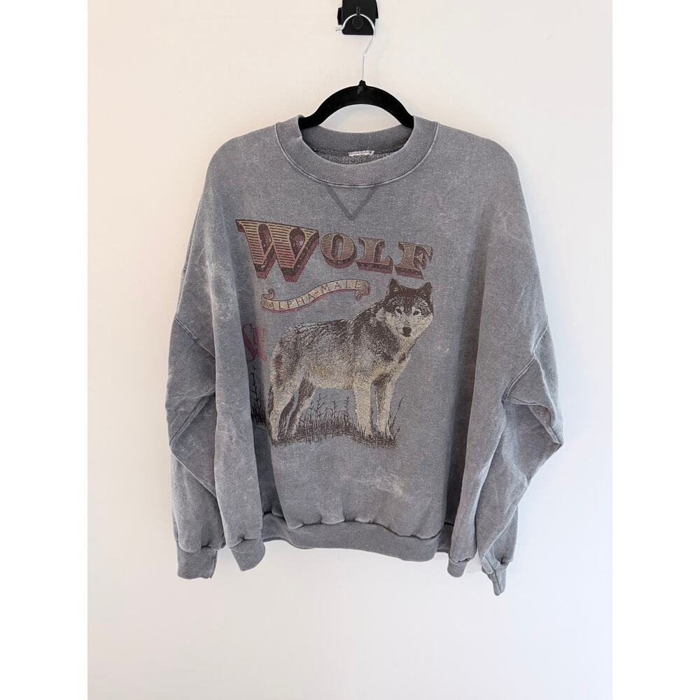 Vintage Spirit Lakes Outfitters Vintage Wolf Sweater-Size XL